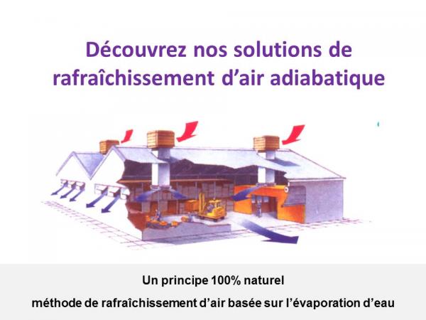 Solutions de rafraîchissement d'air adiabatique